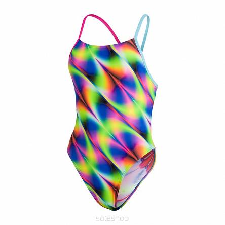 Allover Tie-Back 1 Piece Pink/Blue  XXXXX